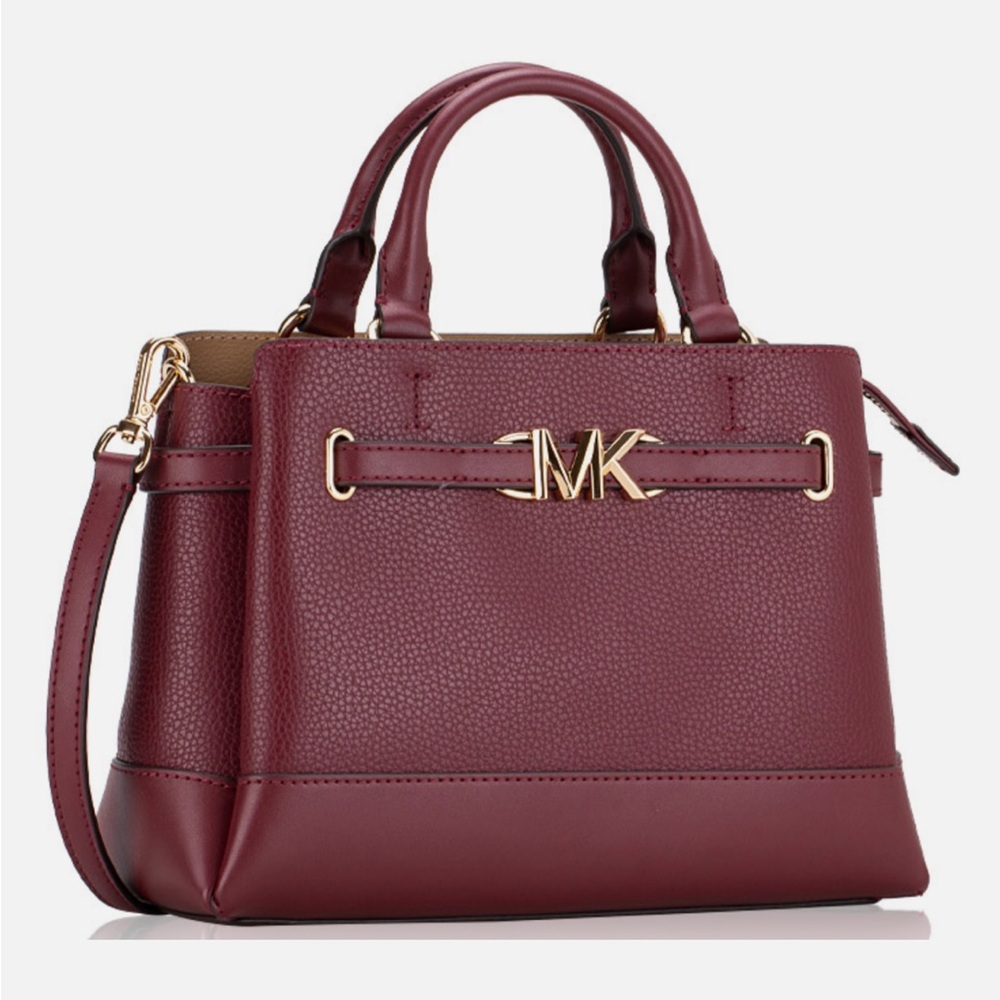 SOLD NEW Michael Kors Reed Dark Cherry Leather Small Belted Crossbody Bag - Picture 4 of 15